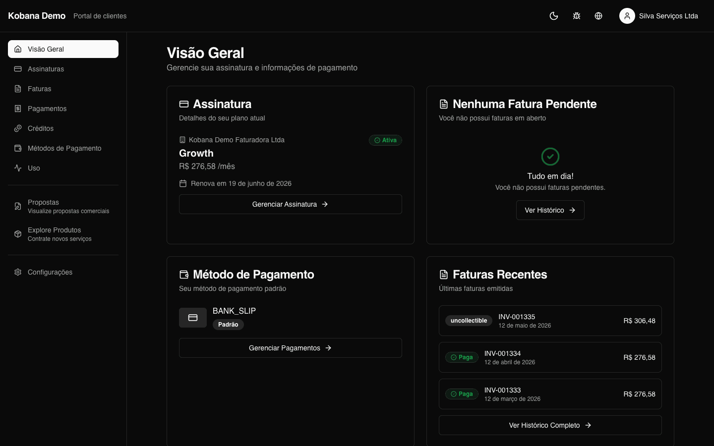 Visão geral do portal