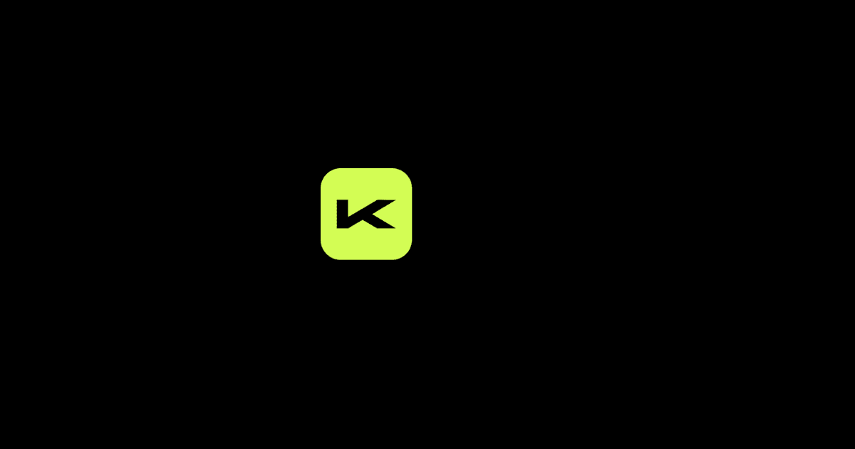 Símbolo K da Kobana em verde-limão sobre fundo preto