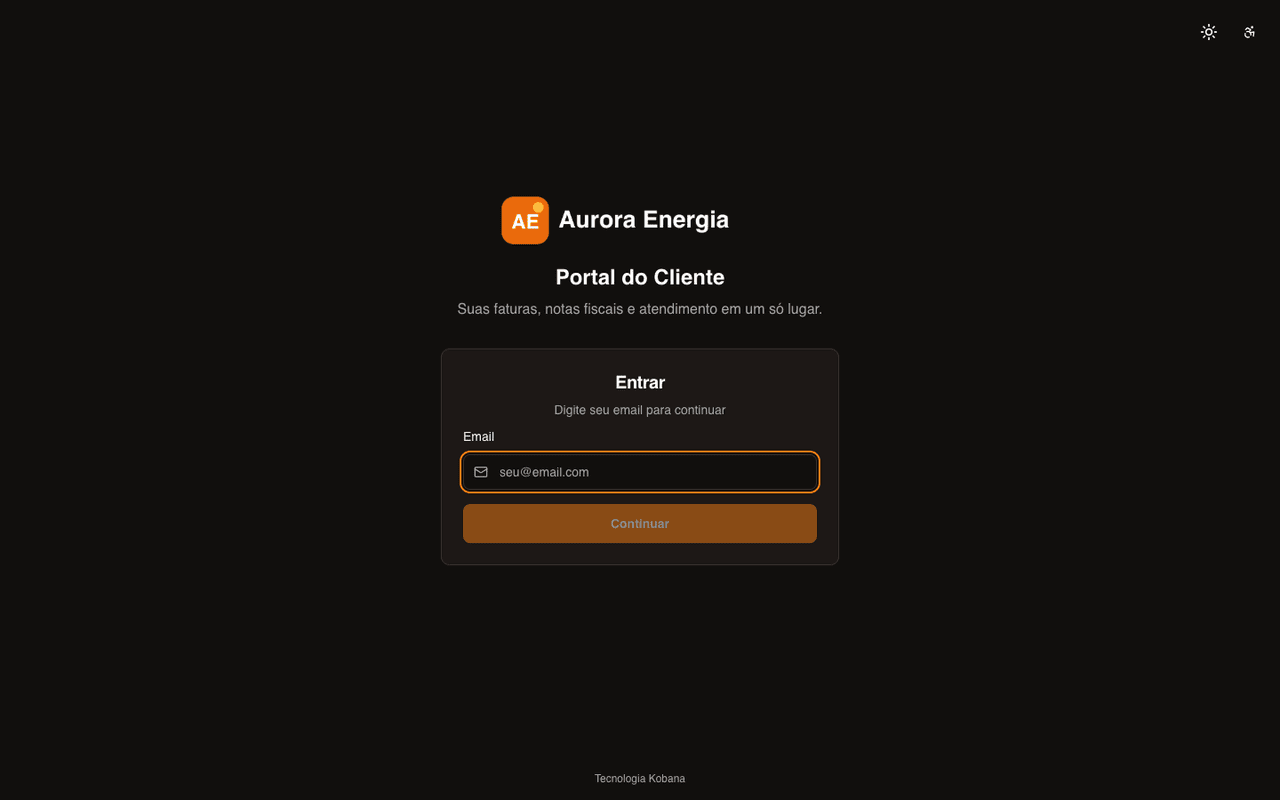 Tela de login do portal com a marca da empresa
